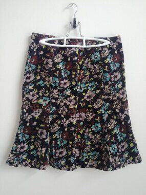 Vintage United Colors of Benetton corduroy flower trumpet skirt approx Medium